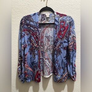 Chico's Multicolor Paisley Knit Cardigan